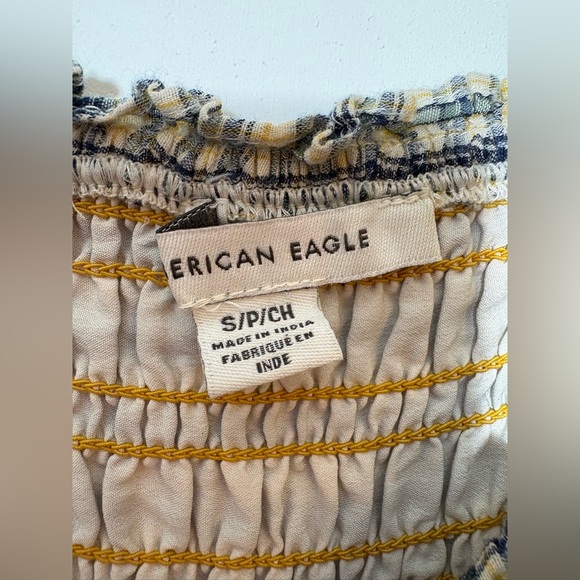 American Eagle Dress Plaid Cottagecore Country Western Babydoll Mini Dress Sz S - Picture 7 of 8